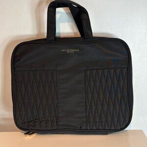 Taylor Brooke New York black nylon zip-around hanging travel/makeup bag